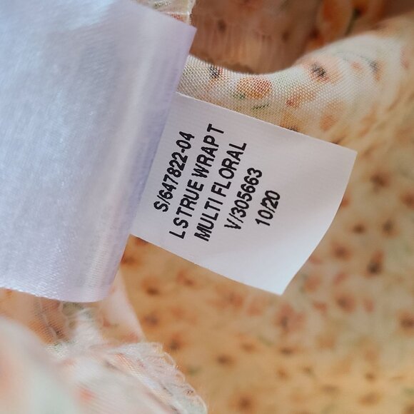 Yellow Daisy Floral Long Sleeve Wrap Shirt Cottagecore Fall Spring Feminine Sm - Picture 9 of 9